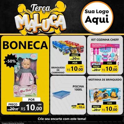 Modelo de Rede Social para Feed Facebook com o tema Terça Maluca para Brinquedos