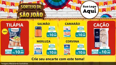 Modelo de TV para TV Horizontal com o tema Sorteio de São João para Peixaria