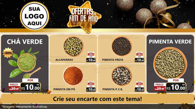 Modelo de TV para TV Horizontal com o tema Ofertas de Fim de Ano para Produtos Naturais
