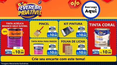 Modelo de TV para TV Horizontal com o tema Fevereiro Imbatível para Tintas e Ferramentas