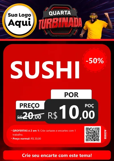 Modelo de Cartaz para Cartaz A4 Vertical com o tema Quarta Turbinada para Comida japonesa
