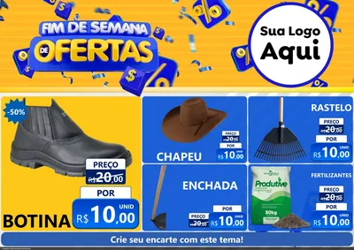 Modelo de Encarte para Encarte A4 Horizontal com o tema Fim de Semana de Ofertas para Agropecuária
