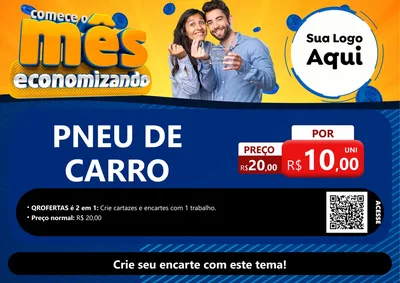 Modelo de Cartaz para Cartaz A4 Horizontal com o tema Comece O Mês Economizando para Auto peças