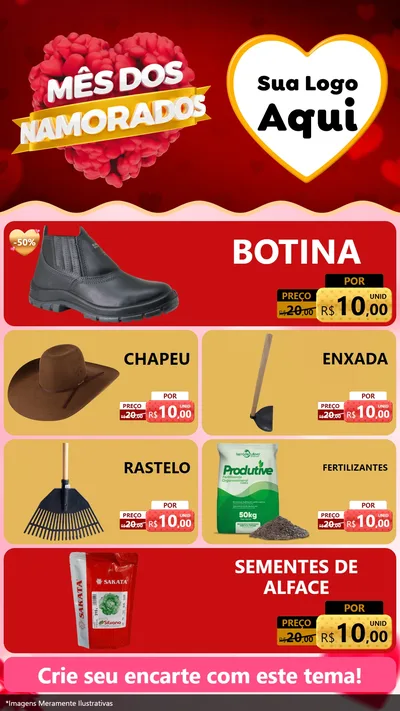 Modelo de TV para TV Vertical com o tema Mês dos Namorados para Agropecuária