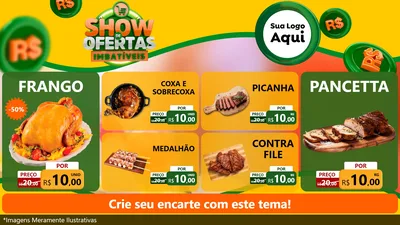 Modelo de TV para TV Horizontal com o tema Show de Ofertas Imbatíveis para Assados