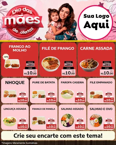 Modelo de Rede Social para Feed Instagram com o tema Dia Das Mães De Ofertas para Restaurante