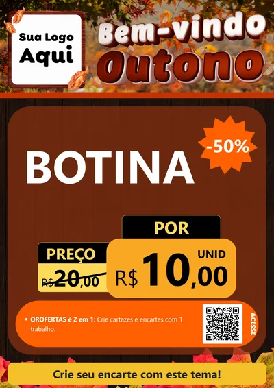 Modelo de Cartaz para Cartaz A4 Vertical com o tema Bem-vindo Outono para Agropecuária