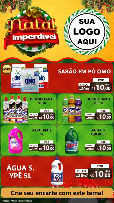 Modelo de TV para TV Vertical com o tema Natal Imperdível para Produtos de Limpeza