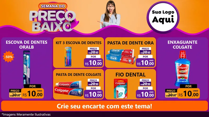 Modelo de TV para TV Horizontal com o tema Semana do Preço Baixo para Higiene Pessoal