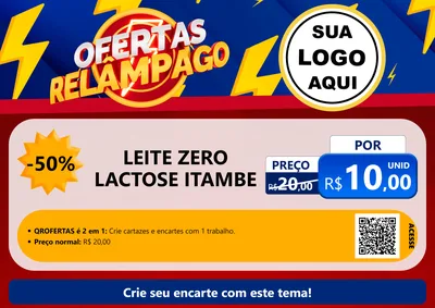 Modelo de Cartaz para Cartaz A4 Horizontal com o tema Ofertas Relâmpago para Frios e Laticínios