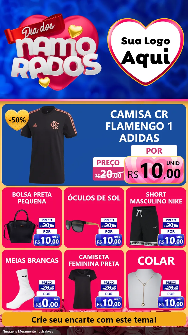 Modelo de Rede Social para Stories com o tema Dia dos namorados para Roupas e acessórios