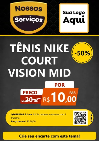 Modelo de Cartaz para Cartaz A4 Vertical com o tema Nossos Serviços para Calçados