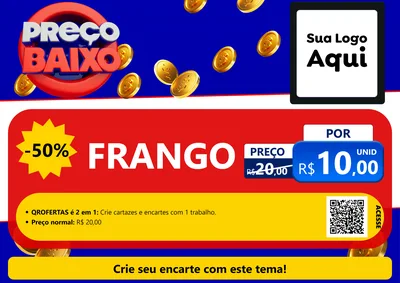 Modelo de Cartaz para Cartaz A4 Horizontal com o tema Preço Baixo para Assados