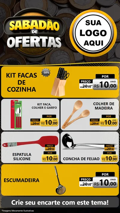 Modelo de TV para TV Vertical com o tema Sabadão de Ofertas para Utilidades Domésticas
