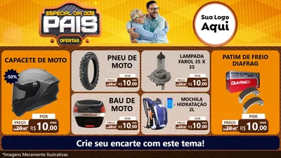 Modelo de TV para TV Horizontal com o tema Especial Dia dos Pais para Moto peças