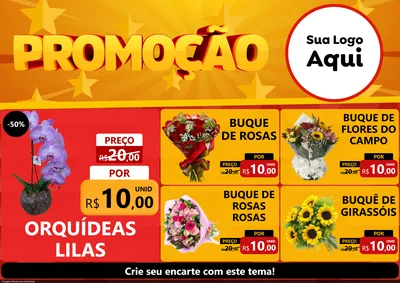 Modelo de Encarte para Encarte A4 Horizontal com o tema Promoção para Floricultura e jardim