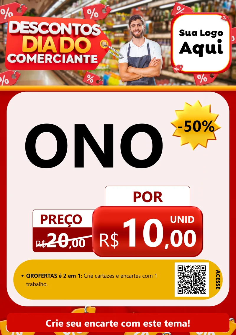 Modelo de Cartaz para Cartaz A4 Vertical com o tema Descontos Dia do Comerciante para Óticas