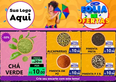 Modelo de Encarte para Encarte A4 Horizontal com o tema Folia de Ofertas para Produtos Naturais
