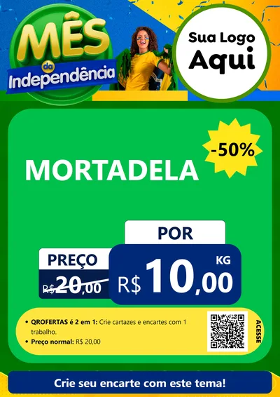 Modelo de Cartaz para Cartaz A4 Vertical com o tema Mês da Independência para Frios e Laticínios