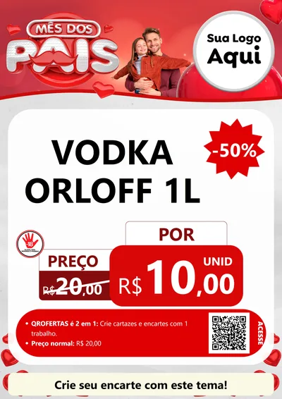 Modelo de Cartaz para Cartaz A4 Vertical com o tema Mês dos Pais para Distribuidora de bebidas