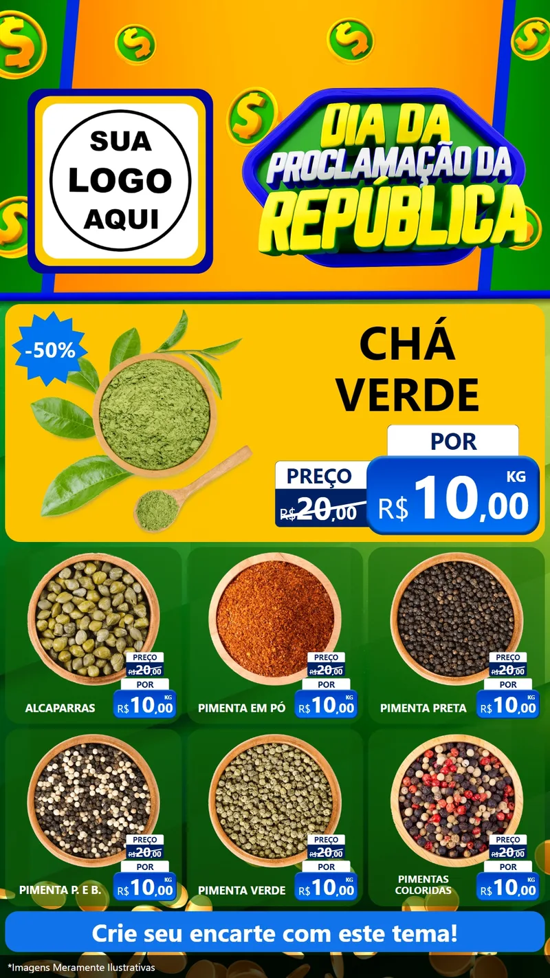 Modelo de Rede Social para Stories com o tema Dia Da Proclamação da República para Produtos Naturais