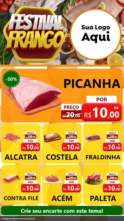 Modelo de Rede Social para Stories com o tema Festival do Frango para Açougue