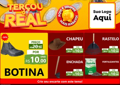Modelo de Encarte para Encarte A4 Horizontal com o tema Terçou do Real para Agropecuária
