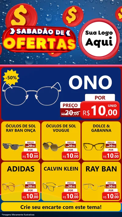 Modelo de Rede Social para Stories com o tema Sabadão de Ofertas para Óticas