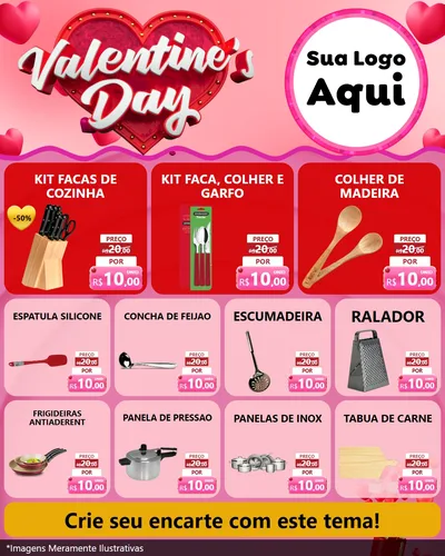 Modelo de Rede Social para Feed Instagram com o tema Valentine's Day para Utilidades Domésticas