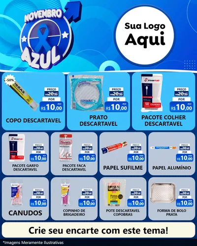 Modelo de Rede Social para Feed Instagram com o tema Novembro Azul para Embalagens