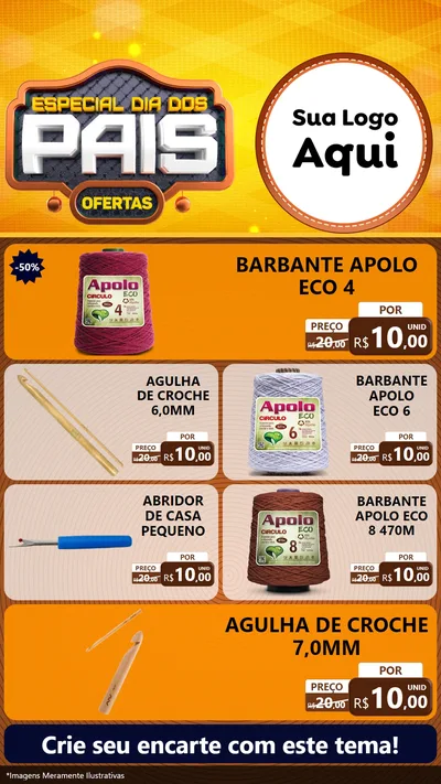 Modelo de TV para TV Vertical com o tema Especial Dia dos Pais para Armarinho e Aviamentos