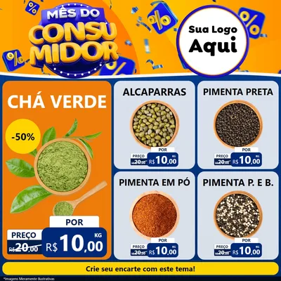 Modelo de Rede Social para Feed Facebook com o tema Mês do Consumidor para Produtos Naturais