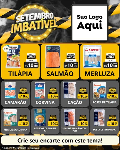 Modelo de Rede Social para Feed Instagram com o tema Setembro Imbatível para Peixaria