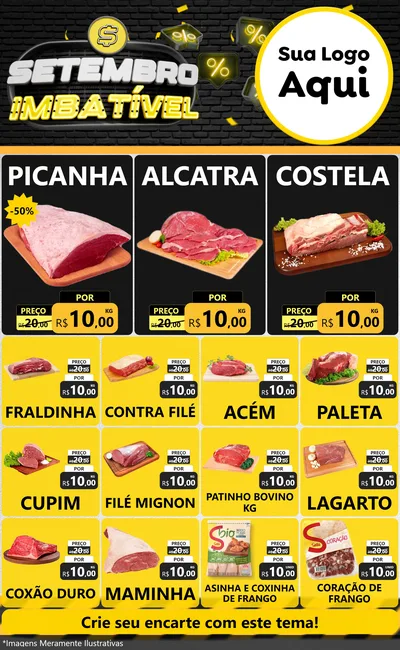 Modelo de Encarte para Encarte Grande com o tema Setembro Imbatível para Açougue