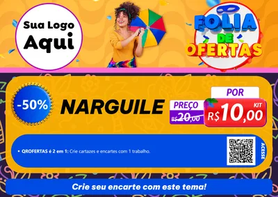 Modelo de Cartaz para Cartaz A4 Horizontal com o tema Folia de Ofertas para Tabacaria
