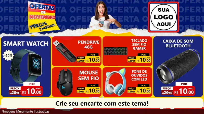 Modelo de TV para TV Horizontal com o tema Ofertas de Novembro - Preços Incríveis para Informática