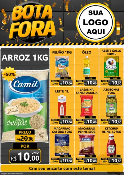 Modelo de Encarte para Encarte A4 Vertical com o tema Bota Fora para Supermercado