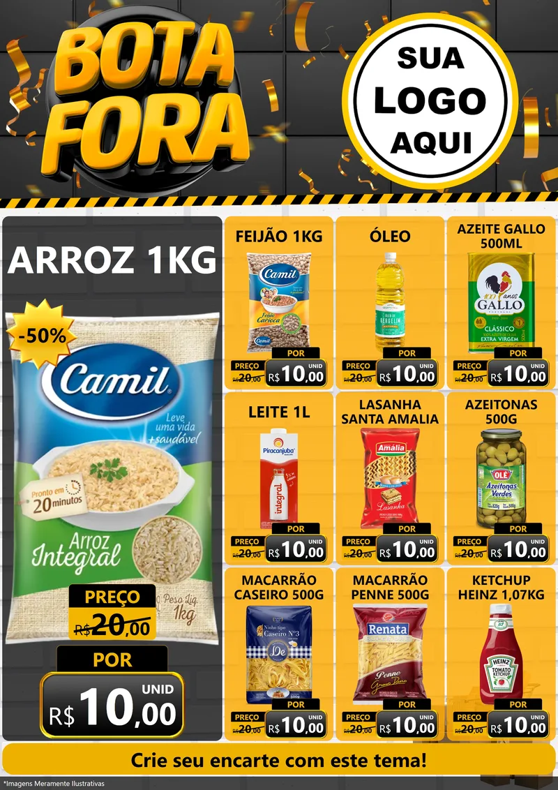 Modelo de Encarte para Encarte A4 Vertical com o tema Bota Fora para Supermercado