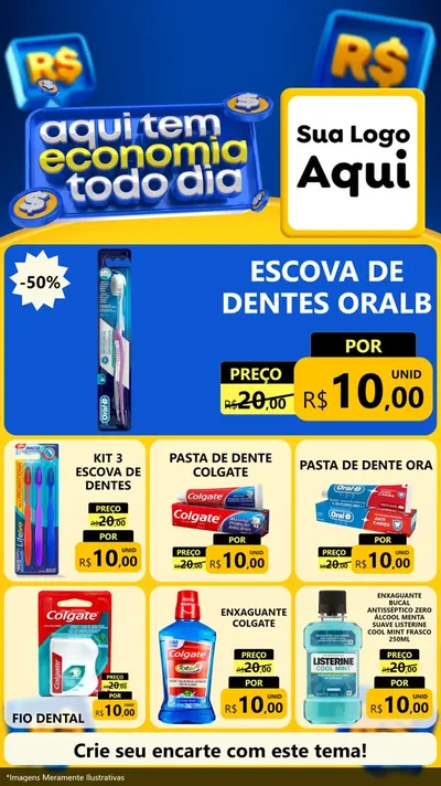Modelo de Rede Social para Stories com o tema Aqui Tem Economia Todo Dia para Higiene Pessoal