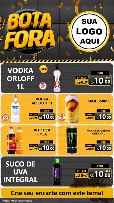 Modelo de TV para TV Vertical com o tema Bota Fora para Distribuidora de bebidas