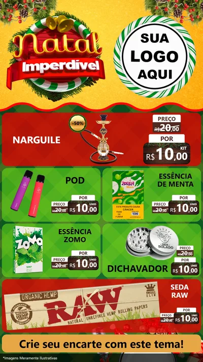 Modelo de TV para TV Vertical com o tema Natal Imperdível para Tabacaria