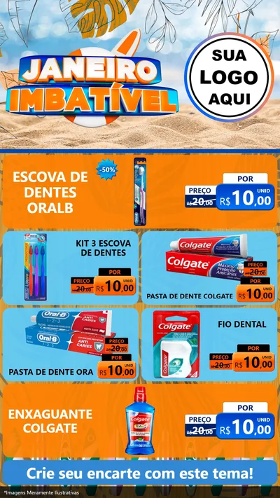 Modelo de TV para TV Vertical com o tema Janeiro Imbatível para Higiene Pessoal