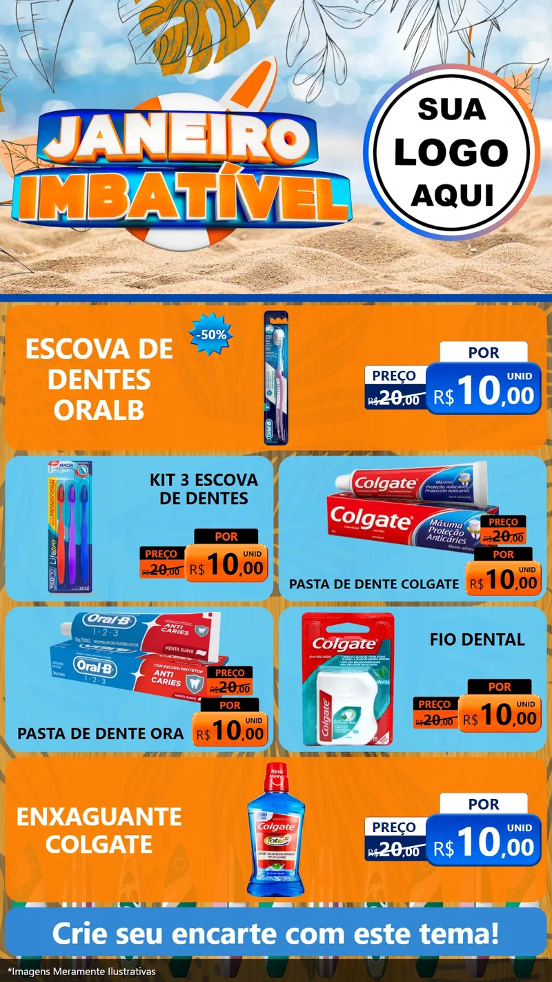 Modelo de TV para TV Vertical com o tema Janeiro Imbatível para Higiene Pessoal