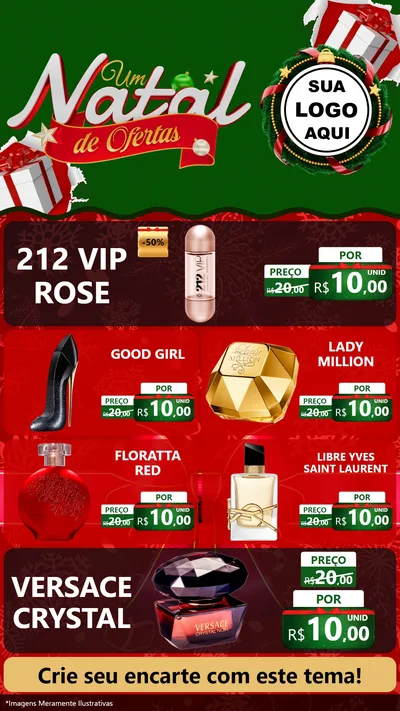 Modelo de TV para TV Vertical com o tema Um Natal de Ofertas para Perfumes