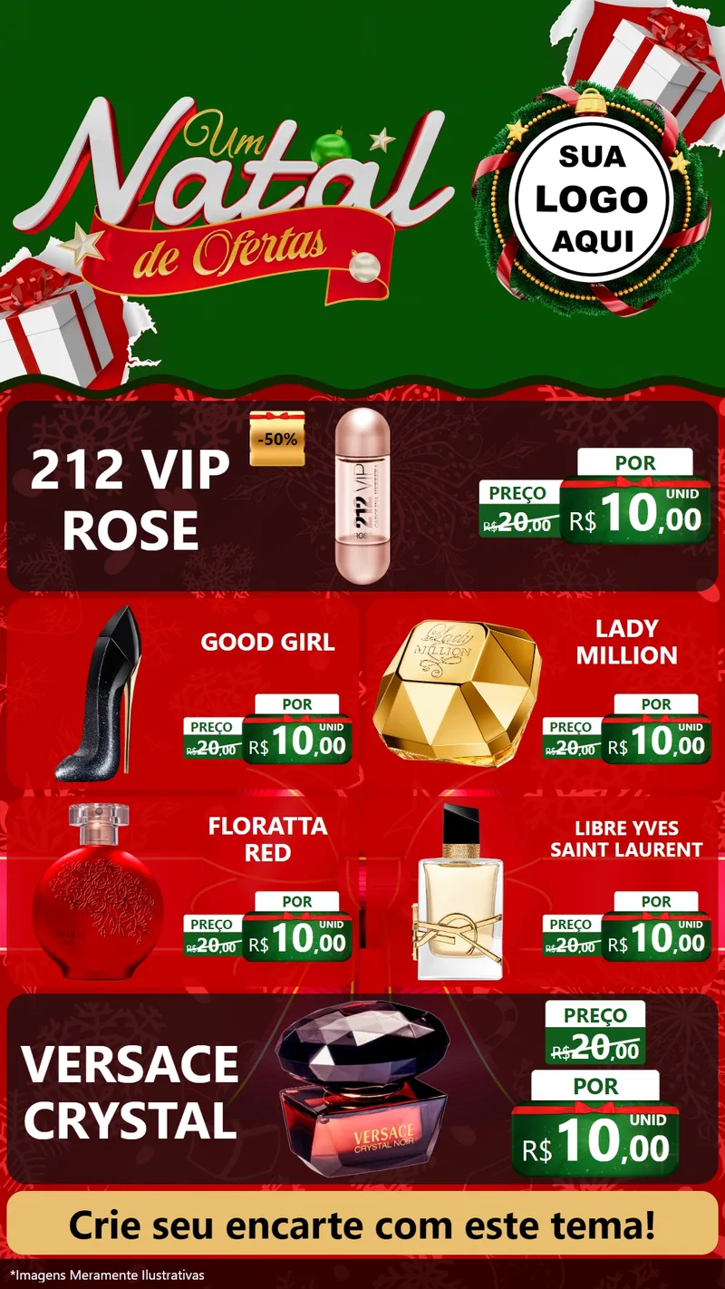 Modelo de TV para TV Vertical com o tema Um Natal de Ofertas para Perfumes