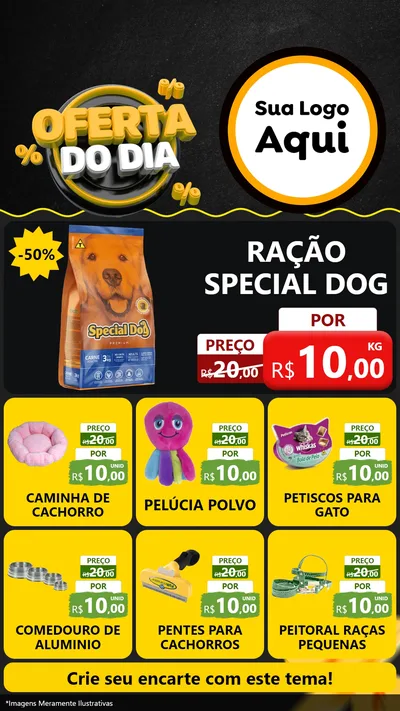 Modelo de Rede Social para Stories com o tema Oferta Do Dia para Pet Shop