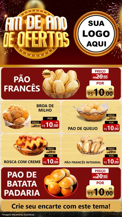Modelo de TV para TV Vertical com o tema Fim de Ano de Ofertas para Padaria