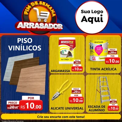 Modelo de Rede Social para Feed Facebook com o tema Fim De Semana Arrasador para Material para Construção