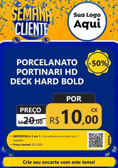 Modelo de Cartaz para Cartaz A4 Vertical com o tema Semana do Cliente para Pisos e revestimentos