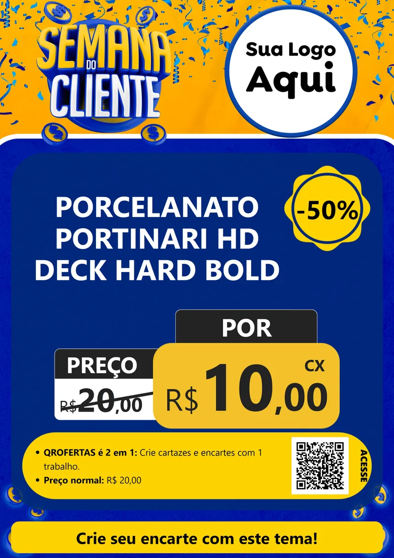 Modelo de Cartaz para Cartaz A4 Vertical com o tema Semana do Cliente para Pisos e revestimentos